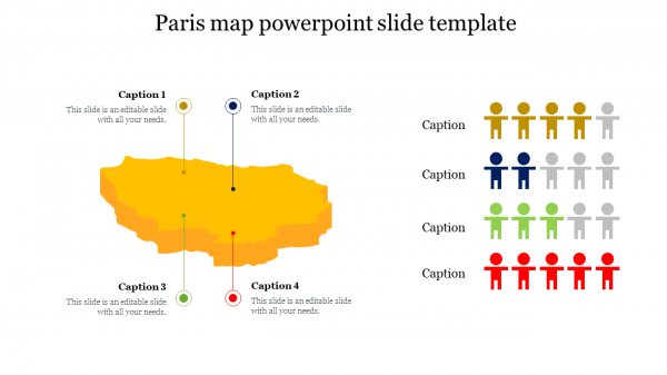 Paris map powerpoint slide template